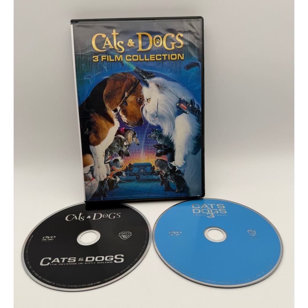 Cats & Dogs 3 Film Collection DVD Warner Bros Paws Unite Kitty Galore 2-Disc Set